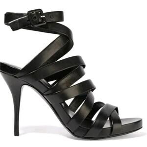 ALEXANDER WANG Black 'NORA' Lace Up Sandals / Heels 35.5/US 5.5
